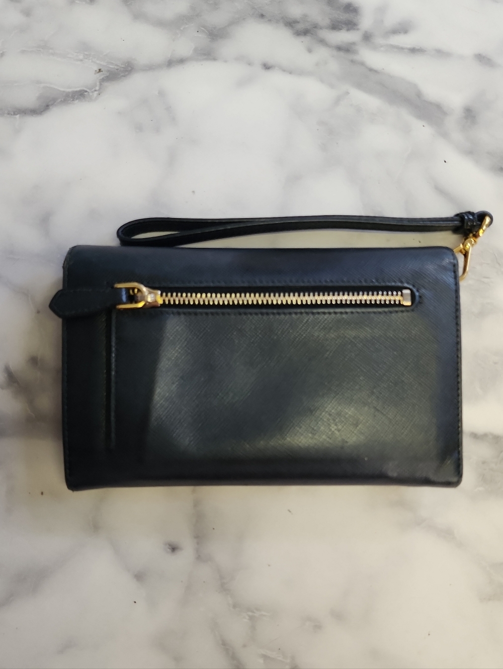 Authentic Black Saffiano Leather Prada Bifold Wristlet Wallet - Picture 2 of 9